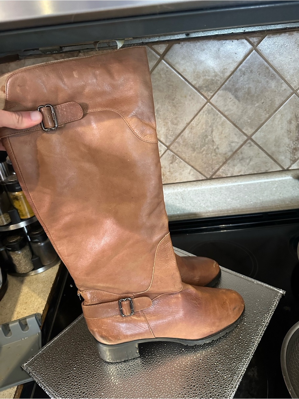 RUDSAK genuine tan tall riding boots size 10